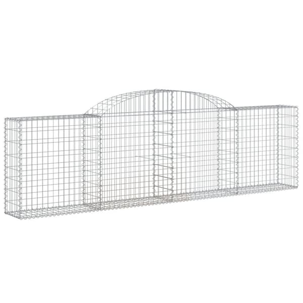 vidaXL Gabionkurver buede 2 stk 300x30x80/100 cm galvanisert jern