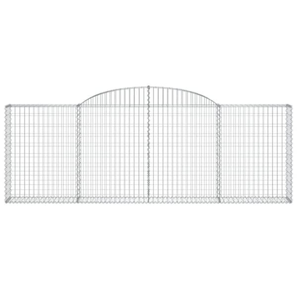 vidaXL Gabionkurver buede 10 stk 300x30x100/120 cm galvanisert jern