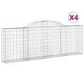 Miniatyrbilde 1 av 6: vidaXL Gabionkurver buede 4 stk 300x30x100/120 cm galvanisert jern