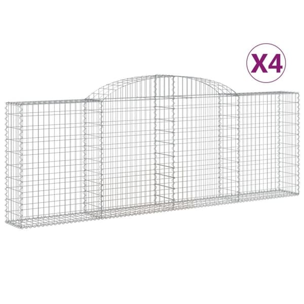vidaXL Gabionkurver buede 4 stk 300x30x100/120 cm galvanisert jern