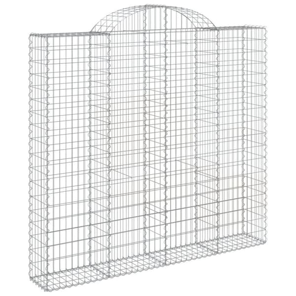 vidaXL buede gabionkurve 4 stk. 200x50x180/200 cm galvaniseret jern