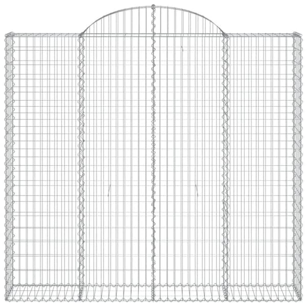 vidaXL buede gabionkurve 4 stk. 200x50x180/200 cm galvaniseret jern