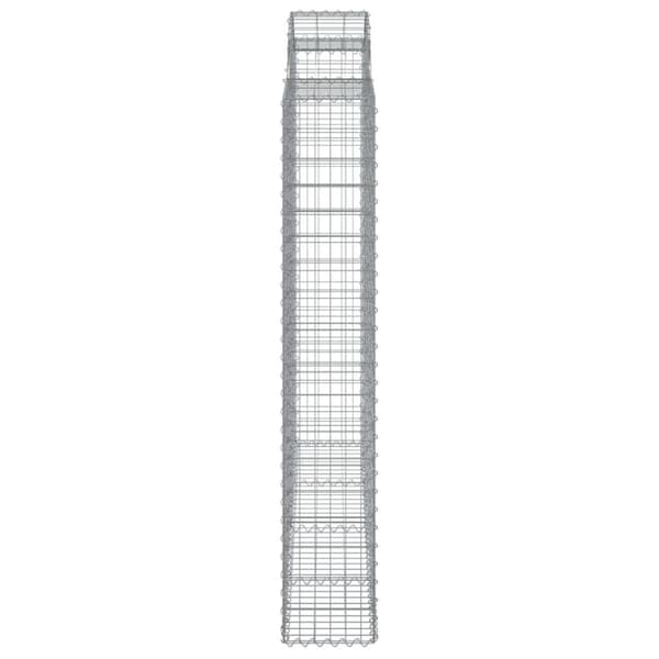 vidaXL buede gabionkurve 4 stk. 200x50x180/200 cm galvaniseret jern