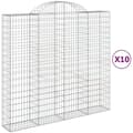 Miniatyrbillede 1 af 6: vidaXL buede gabionkurve 10 stk. 200x50x180/200 cm galvaniseret jern