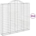 Miniatyrbillede 1 af 6: vidaXL buede gabionkurve 14 stk. 200x50x180/200 cm galvaniseret jern