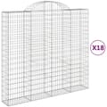 Miniatyrbillede 1 af 6: vidaXL buede gabionkurve 18 stk. 200x50x180/200 cm galvaniseret jern