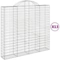 Miniatyrbillede 1 af 6: vidaXL buede gabionkurve 13 stk. 200x50x180/200 cm galvaniseret jern