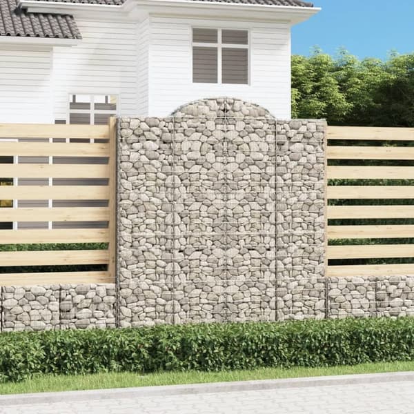 vidaXL buede gabionkurve 3 stk. 200x50x220/240 cm galvaniseret jern