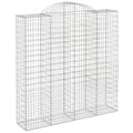 Miniatyrbillede 3 af 6: vidaXL buede gabionkurve 7 stk. 200x50x200/220 cm galvaniseret jern