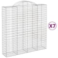 Miniatyrbillede 1 af 6: vidaXL buede gabionkurve 7 stk. 200x50x200/220 cm galvaniseret jern