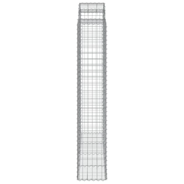 vidaXL buede gabionkurve 8 stk. 200x50x220/240 cm galvaniseret jern