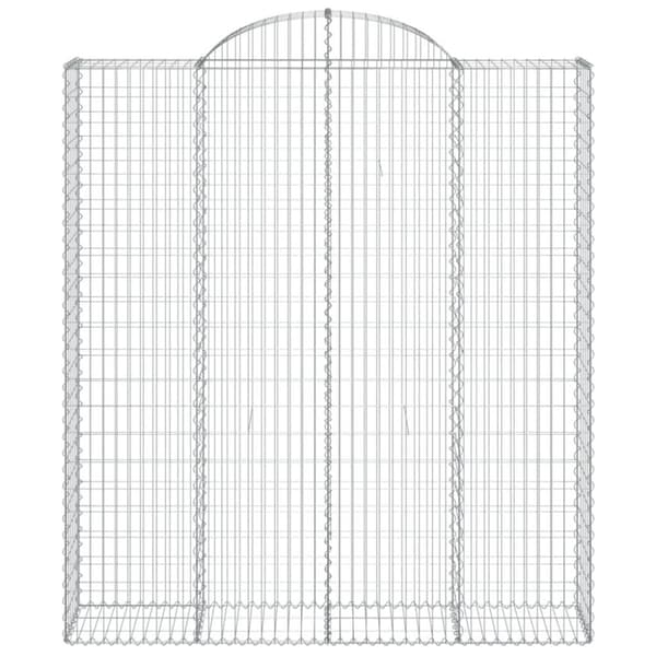 vidaXL buede gabionkurve 5 stk. 200x50x220/240 cm galvaniseret jern