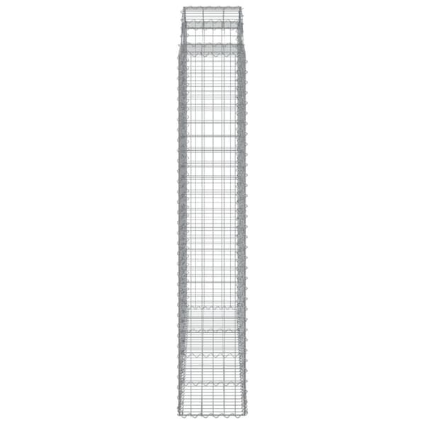 vidaXL buede gabionkurve 5 stk. 200x50x220/240 cm galvaniseret jern