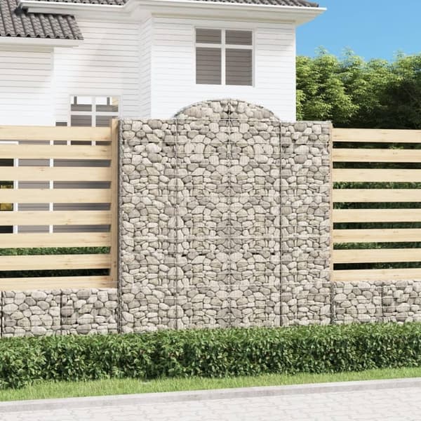 vidaXL buede gabionkurve 5 stk. 200x50x220/240 cm galvaniseret jern