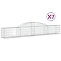 Miniatyrbillede 1 af 6: vidaXL buede gabionkurve 7 stk. 300x30x40/60 cm galvaniseret jern