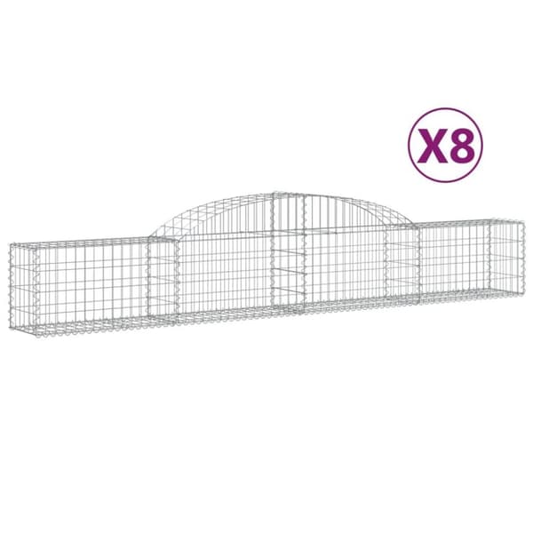 vidaXL Kaarevat kivikorit 8 kpl 300x30x40/60 cm galvanoitu rauta
