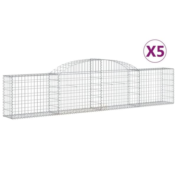 vidaXL Kaarevat kivikorit 5 kpl 300x30x60/80 cm galvanoitu rauta