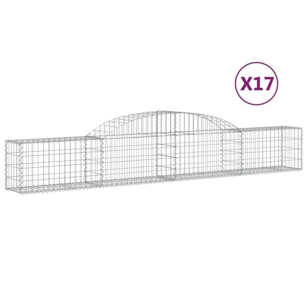 vidaXL Kaarevat kivikorit 17 kpl 300x30x40/60 cm galvanoitu rauta