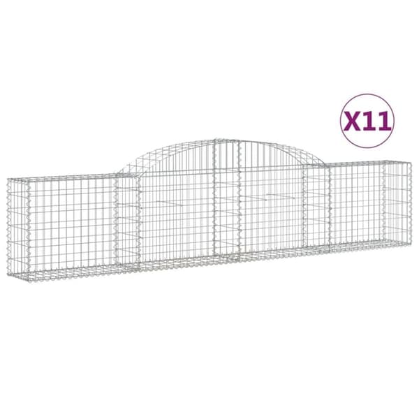 vidaXL Kaarevat kivikorit 11 kpl 300x30x60/80 cm galvanoitu rauta