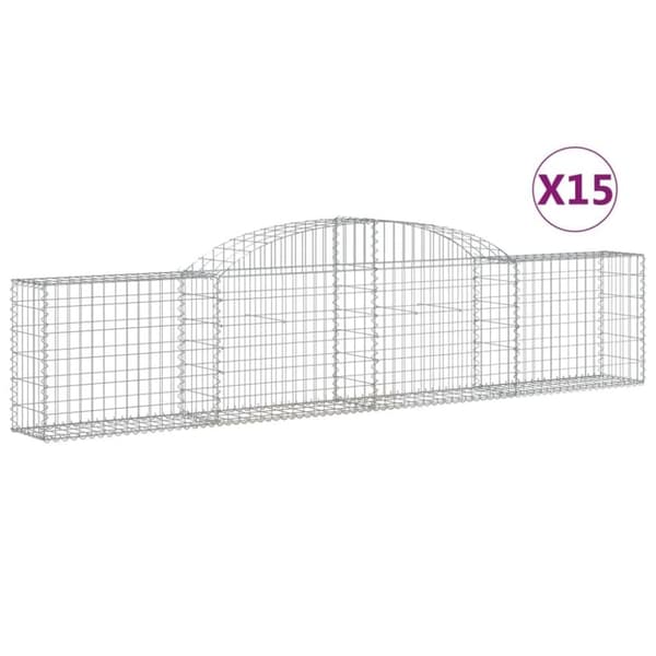 vidaXL Kaarevat kivikorit 15 kpl 300x30x60/80 cm galvanoitu rauta