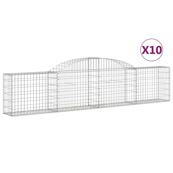 vidaXL Kaarevat kivikorit 10 kpl 300x30x60/80 cm galvanoitu rauta