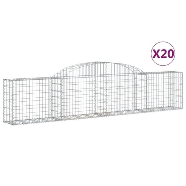 vidaXL Kaarevat kivikorit 20 kpl 300x30x60/80 cm galvanoitu rauta