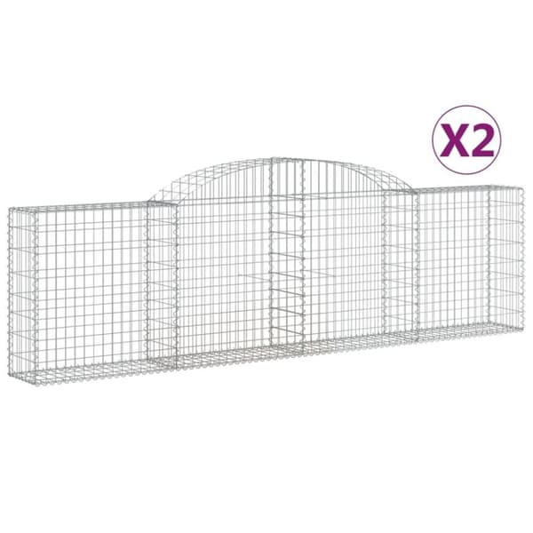 vidaXL buede gabionkurve 2 stk. 300x30x80/100 cm galvaniseret jern