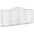 Miniatyrbilde 3 av 6: vidaXL Gabionkurver buede 3 stk 300x30x120/140 cm galvanisert jern