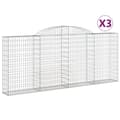 Miniatyrbilde 1 av 6: vidaXL Gabionkurver buede 3 stk 300x30x120/140 cm galvanisert jern