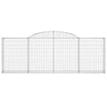 Miniatyrbilde 4 av 6: vidaXL Gabionkurver buede 15 stk 300x30x100/120 cm galvanisert jern
