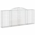 Miniatyrbilde 3 av 6: vidaXL Gabionkurver buede 5 stk 300x30x120/140 cm galvanisert jern