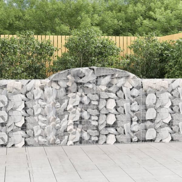 vidaXL buede gabionkurve 13 stk. 300x30x100/120 cm galvaniseret jern