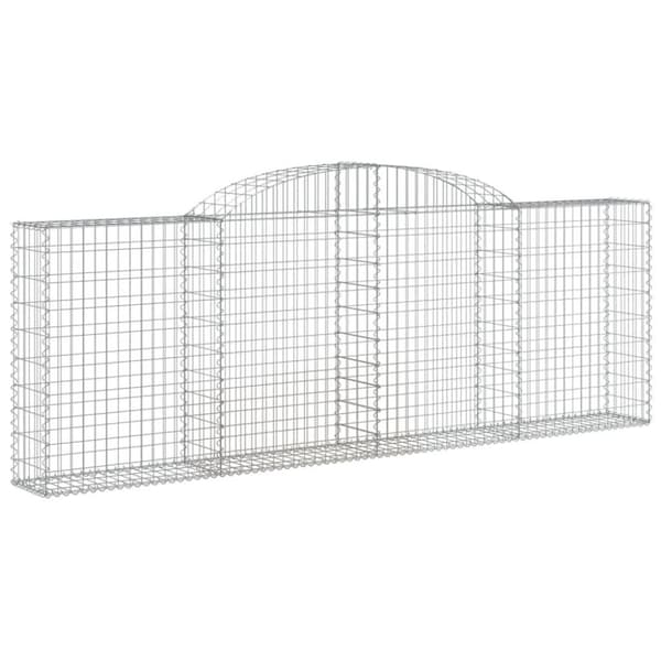 vidaXL buede gabionkurve 17 stk. 300x30x100/120 cm galvaniseret jern