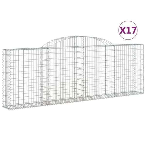 vidaXL Kaarevat kivikorit 17 kpl 300x30x100/120 cm galvanoitu rauta