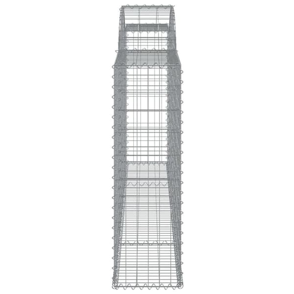 vidaXL buede gabionkurve 30 stk. 300x30x100/120 cm galvaniseret jern