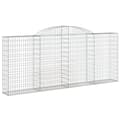 Miniatyrbilde 3 av 6: vidaXL Gabionkurver buede 12 stk 300x30x120/140 cm galvanisert jern