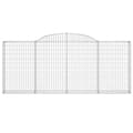 Miniatyrbilde 4 av 6: vidaXL Gabionkurver buede 12 stk 300x30x120/140 cm galvanisert jern