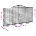 Miniatyrbilde 6 av 6: vidaXL Gabionkurver buede 4 stk 300x30x140/160 cm galvanisert jern