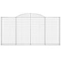 Miniatyrbilde 4 av 6: vidaXL Gabionkurver buede 12 stk 300x30x140/160 cm galvanisert jern