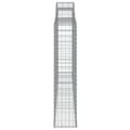 Miniatyrbilde 5 av 6: vidaXL Gabionkurver buede 12 stk 300x30x140/160 cm galvanisert jern