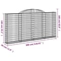 Miniatyrbilde 6 av 6: vidaXL Gabionkurver buede 12 stk 300x30x140/160 cm galvanisert jern
