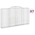 Miniatyrbilde 1 av 6: vidaXL Gabionkurver buede 7 stk 300x30x160/180 cm galvanisert jern