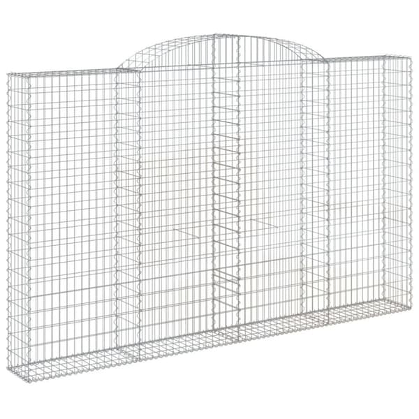 vidaXL Gabioner bågformade 4 st 300x30x180/200 cm galvaniserat järn