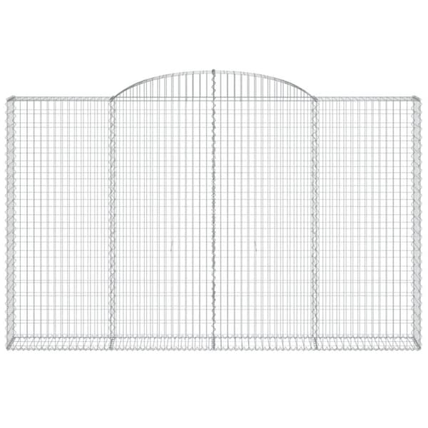 vidaXL Gabioner bågformade 4 st 300x30x180/200 cm galvaniserat järn