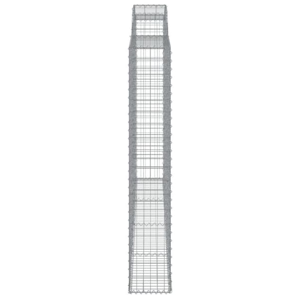 vidaXL Gabioner bågformade 4 st 300x30x180/200 cm galvaniserat järn