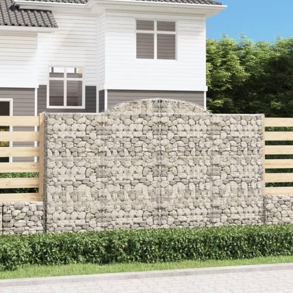 vidaXL Gabioner bågformade 4 st 300x30x180/200 cm galvaniserat järn