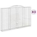 Miniatyrbilde 1 av 6: vidaXL Gabionkurver buede 3 stk 300x30x180/200 cm galvanisert jern