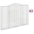 Miniatyrbilde 1 av 6: vidaXL Gabionkurver buede 2 stk 300x30x200/220 cm galvanisert jern