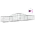 Miniatyrbilde 1 av 6: vidaXL Gabionkurver buede 3 stk 300x50x40/60 cm galvanisert jern