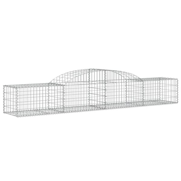vidaXL Gabionkurver buede 4 stk 300x50x40/60 cm galvanisert jern